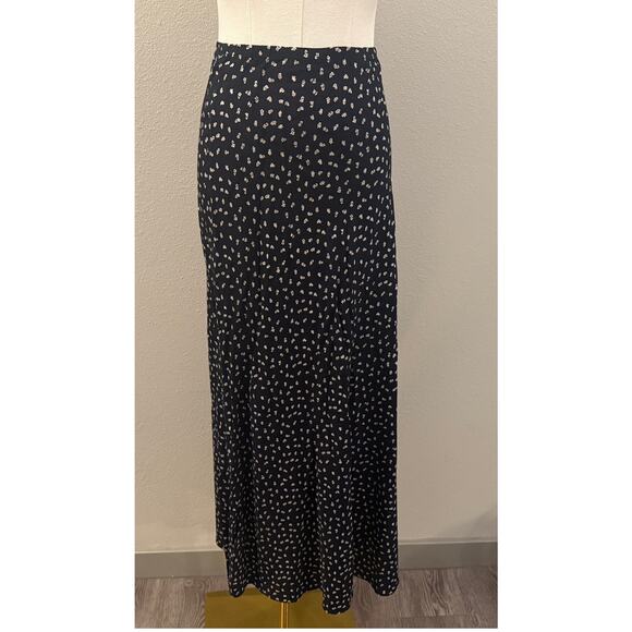 Jones Studio Vintage Maxi Skirt Black Floral Small Cottagecore Office Y2K Fall - Picture 2 of 4